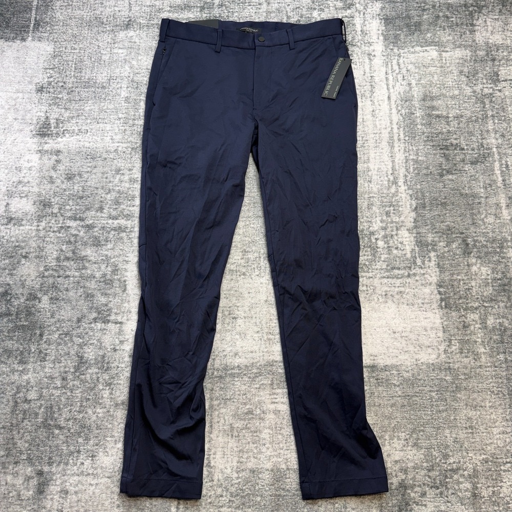Banana Republic Luxe City Pants Mens 31x30 Navy Core Temp Performance Commuter - Picture 2 of 11